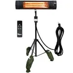 Dr Infrared Heater DR-338 Carbon Infrared Patio Heater with Tripod, Black