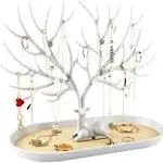 MORE&LESS Antlers Jewelry Display Stand,Tree Tower Rack Hanging Organizer for Ring Earrings Necklace Bracelet