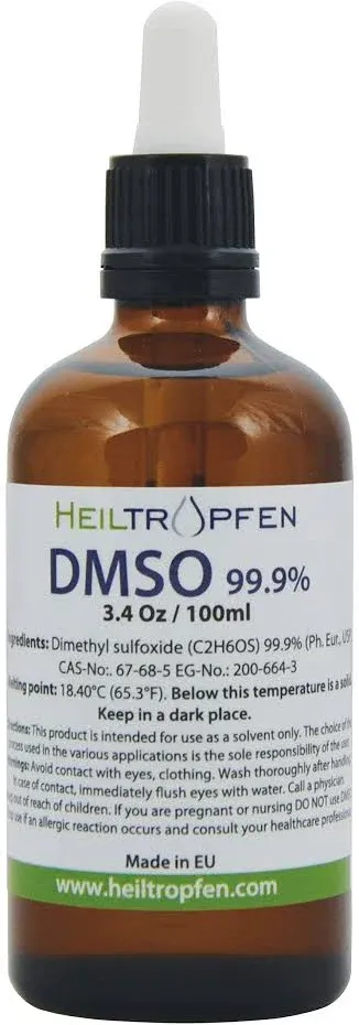 DMSO - Dimethyl sulfoxide | Pipette + Spray 3.4 Oz - 100ml | Pharma Grade Ingredients | High Purity | Low Odor | Heiltropfen®