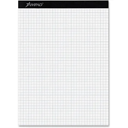 Ampad Quad-Ruled Double Sheet Writing Pad, Letter Size, 100 Sheets