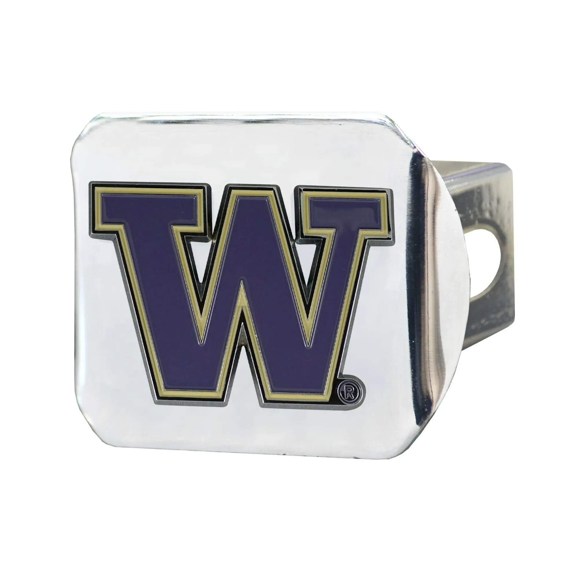 University of Washington Color Hitch Cover - Chrome