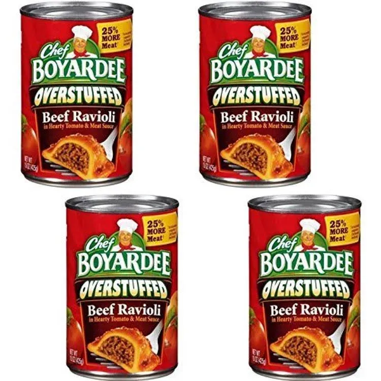 Chef Boyardee Overstuffed Beef Ravioli, 15 oz (Pack of 4)