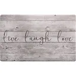 Sohome Cozy Living Live Laugh Love Beige 20 in. x 36 in. Anti Fatigue Kitchen Mat