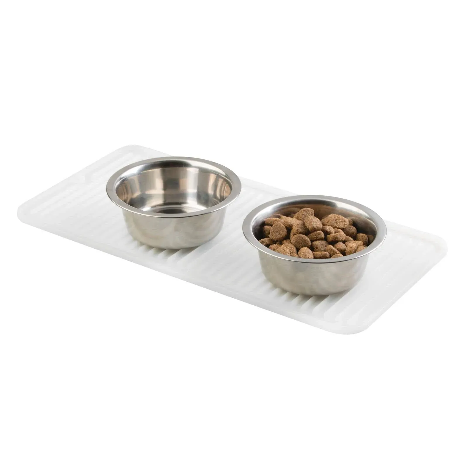 Small Silicone Pet Food and Water Bowl Mat for Dogs by mDesign