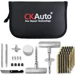 CKAuto Universal Tire Repair Kit Heavy Duty Car Emergency Tool Kit for Flat Tire