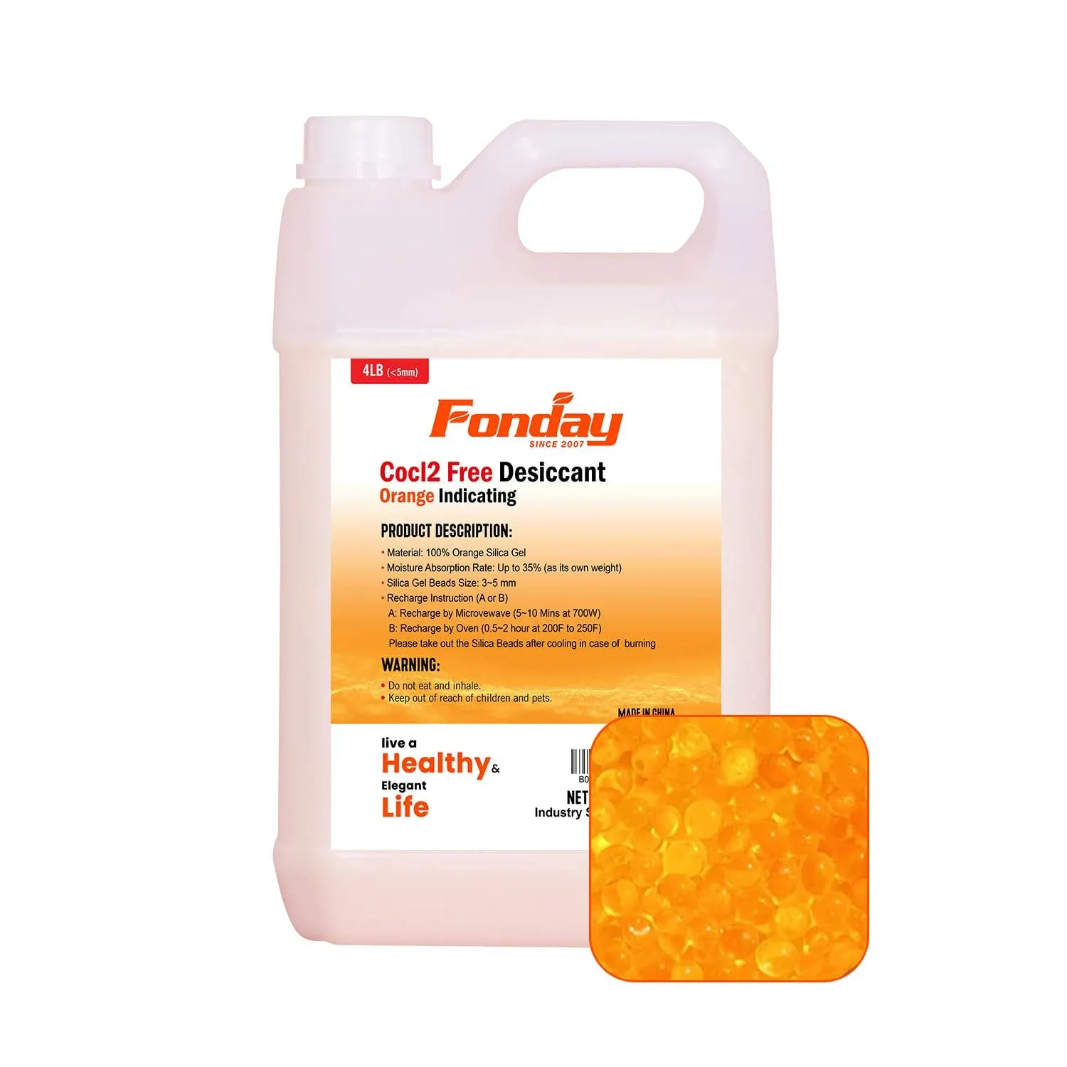 Fonday Premium Moisture Indicating Silica Gel Desiccant Beads