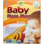 Baby Mum-Mum Rice Rusks, Organic Sweet Potato & Carrot, 24 Pieces (Pack of 6)