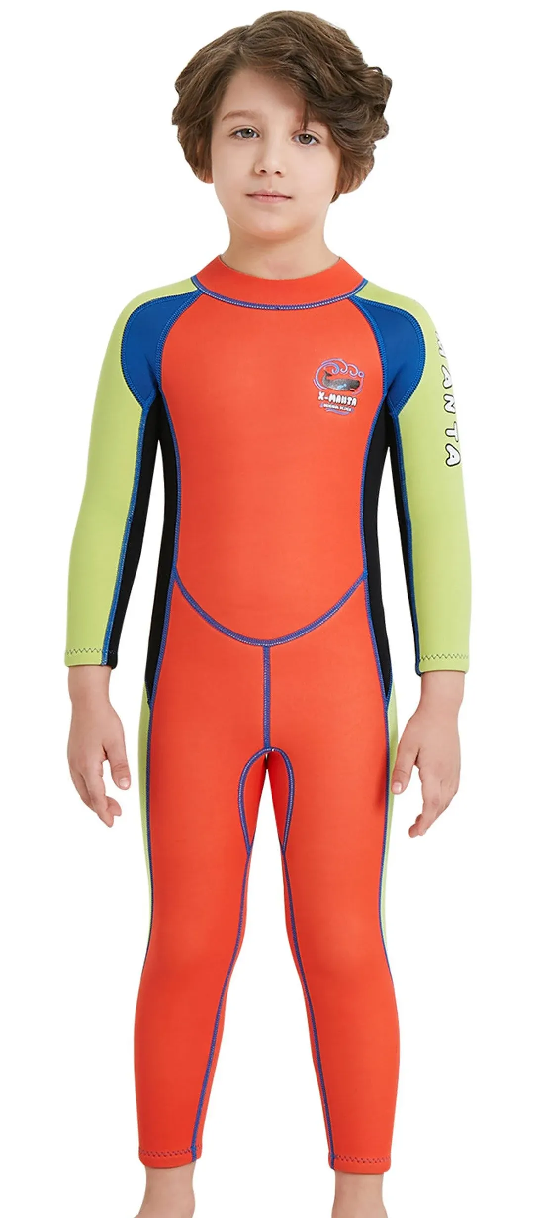 DIVE &amp; SAIL Kids Wetsuit 2.5mm Long Sleeve Swimsuit Sun Protection One Piece ...