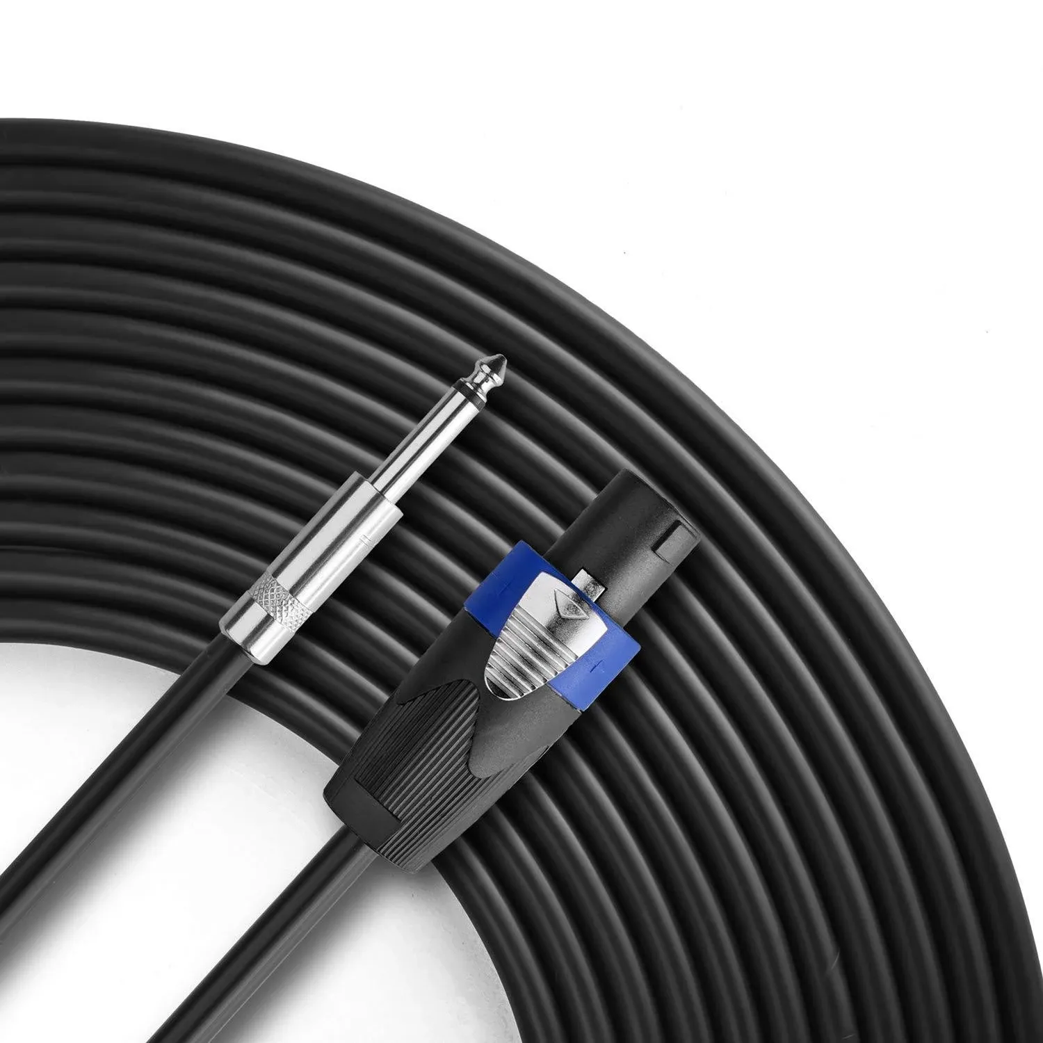 Pro 100 Feet Speaker Cable 12AWG Patch Cords - 100ft Speakon to 1/4" Professional Speaker Cable 12 Gauge Wire - Heavy Duty 100' Speakon to 1/4 Inch Speaker Cable - Single