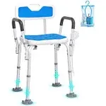 VEVOR Shower Chair Seat with Padded Arms & Back