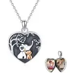 Lucky Elephant Locket Necklace Sterling Silver Customize Heart Locket Necklace T