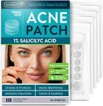 NUVADERMIS Acne Pimple Patches - Dark Spot, Zit & Blemish Treatment - 54% Hydrocolloid Dot Stickers with Hyaluronic Acid, Salicylic Acid, Vitamin A, & Tea Tree Oil - FSA/HSA Approved - 120 Count