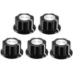 uxcell 5Pcs Speaker Control Knob Power Amplifier Knob Black 19mm Dia Rotary Knobs for 6.4mm Dia. Shaft Potentiometer with Set Screw