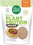 Plant Basics - Hearty Plant Protein - Unflavored Ground, 1 lb, Non-GMO, Gluten Free, Low Fat, Low Sodium, Vegan, Meat SUBSTITUTE