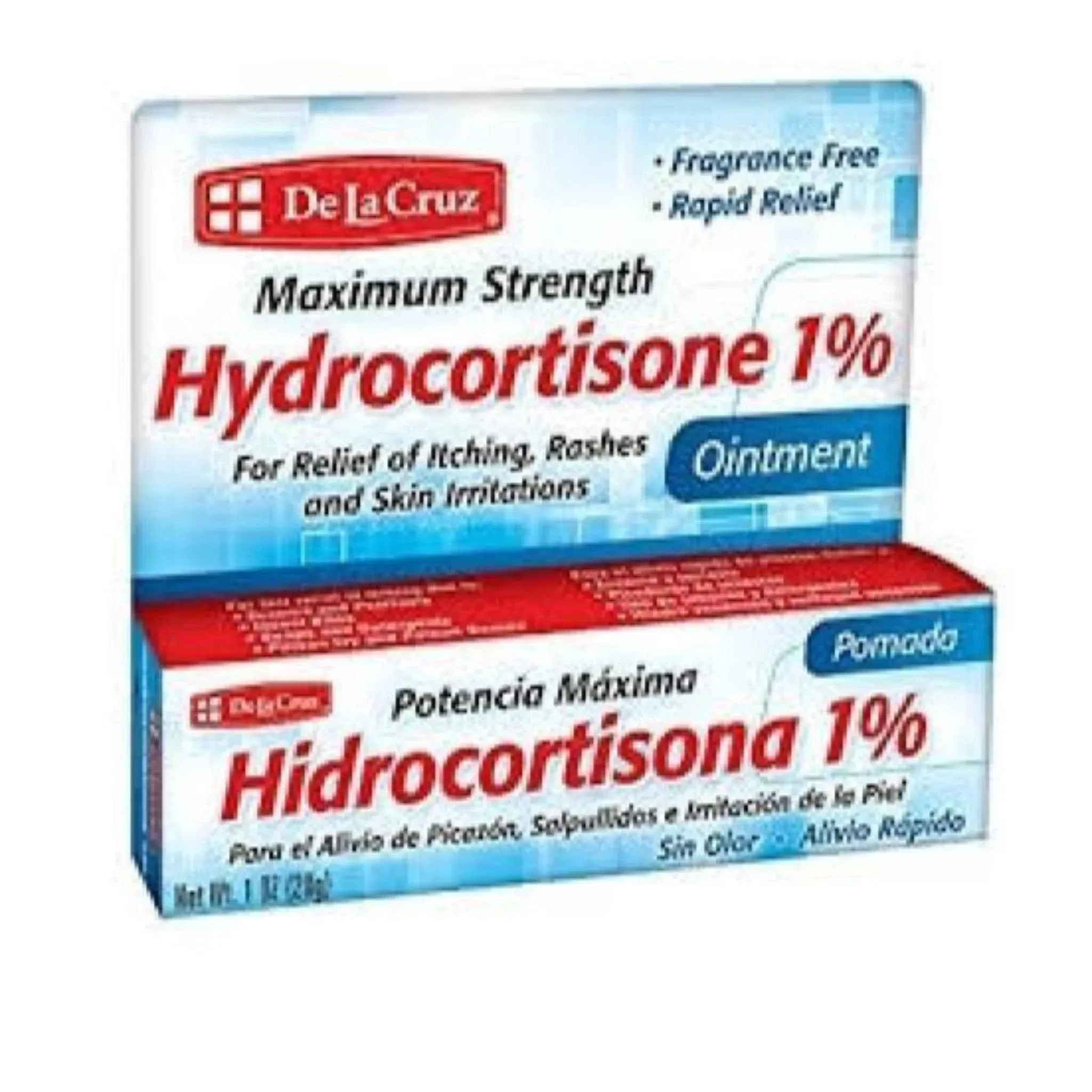 De La Cruz Hydrocortisone Ointment- 1% Hydrocortisone Ointment - Anti Itch Ointment - Maximum Strength - Dry Skin, Redness, Dermatitis, Eczema and Rashes - Topical Ointment - 1 OZ (28g)