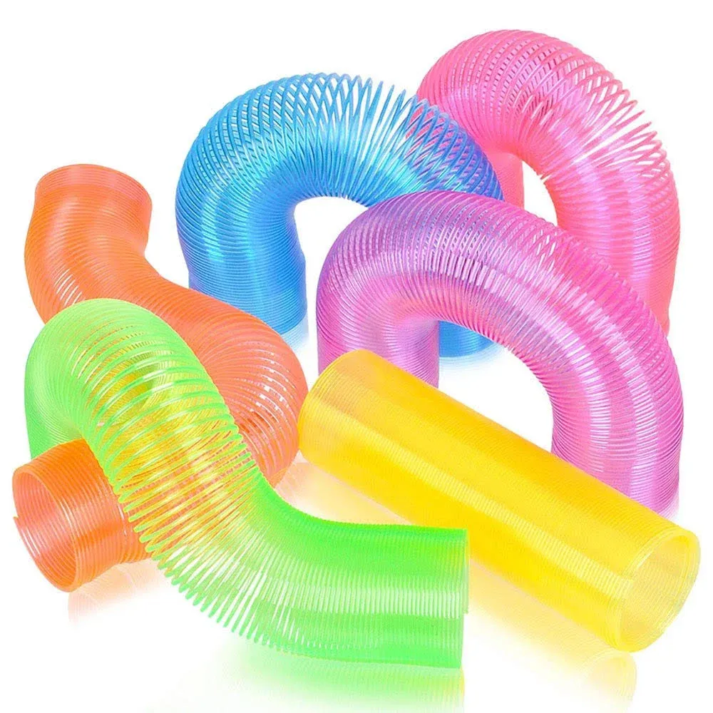 ArtCreativity Extra-Long Neon Mini Coil Springs- 12 Pack- 4 Inch Colorful Plastic Coil Spring Set- Fun Birthday Party Favors for Kids, Cute Prize, Goody Bag Fillers, Stocking Stuffers, Novelty Gift