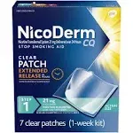 NicoDerm CQ Step 1 Stop Smoking Aid 21 mg Clear Patches (7 ct)