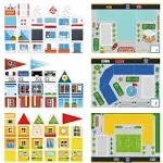 PicassoTiles Magnetic Tile Stick-On Graphics: 3in1 City Theme