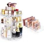 Kingtaily Skincare Organizers for Bathroom Clear Makeup Storage Organizer with Makeup Palette Organizer, 360 Rotating and 6 Adjustable Layers, Large Capacity Make up Organizer Cosmetic Organizer