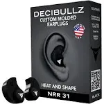 DECIBULLZ Black Custom Molded Earplugs