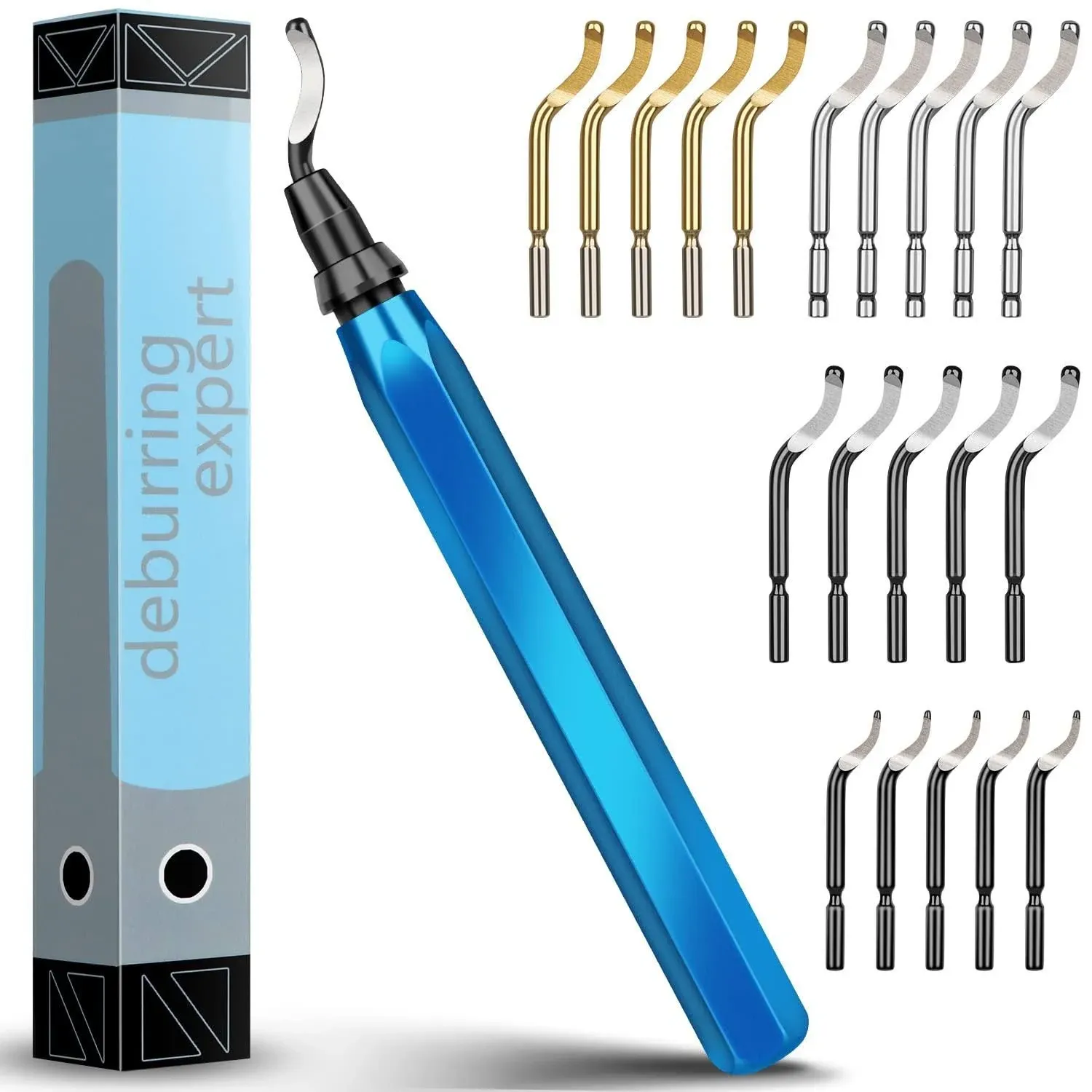 Nujzuir Deburring Tool Manual Deburring with 21 Replacement Blades for 3D ...