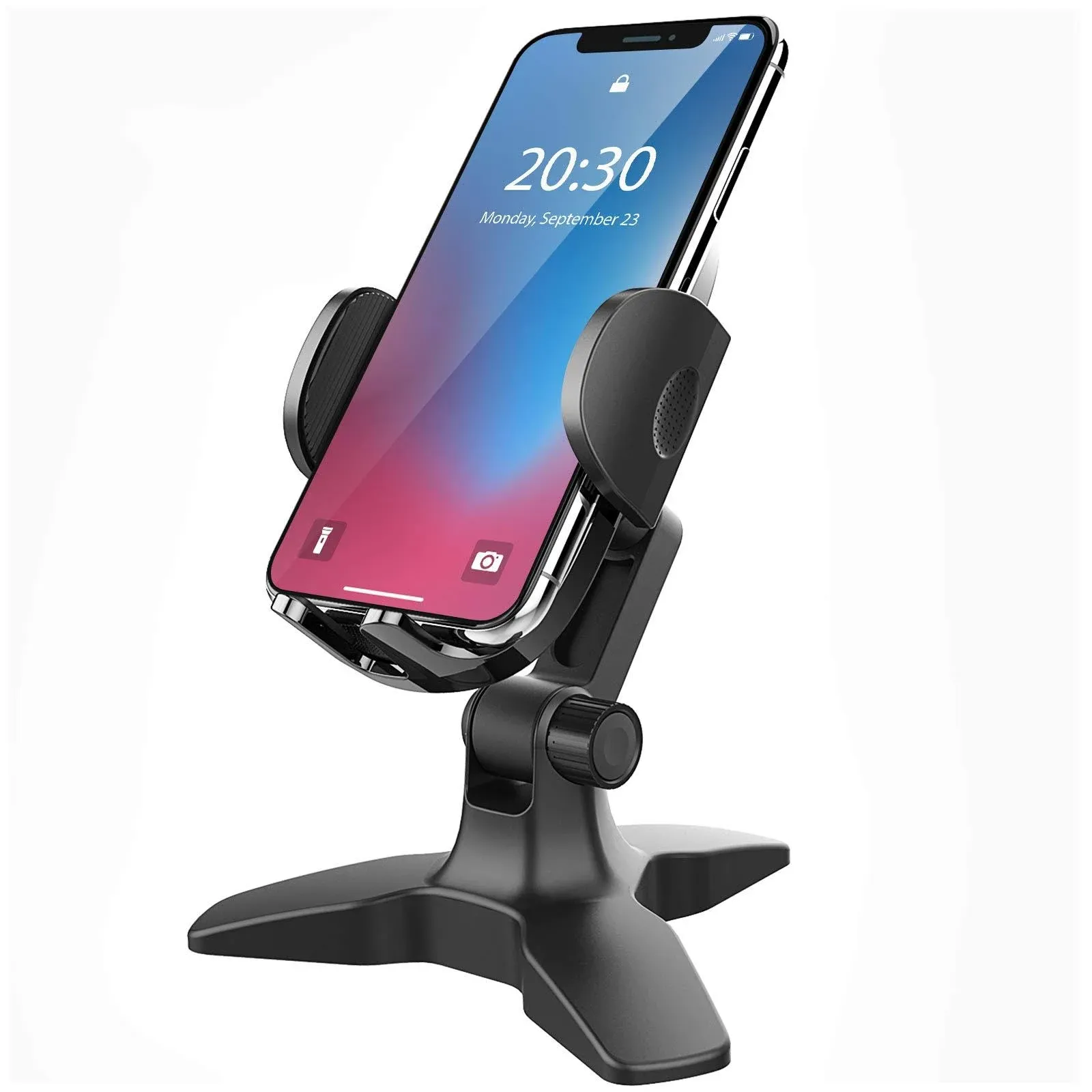 APPS2Car Cell Phone Stand for Desk Adjustable Desktop Phone Stand Thick Case Friendly Cellphone Holder Desk Heavy Duty Phone Cradle for Video