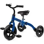 3-in-1 Toddler Tricycle: Detachable Pedal, Bell, Foldable. Blue. Great Gift