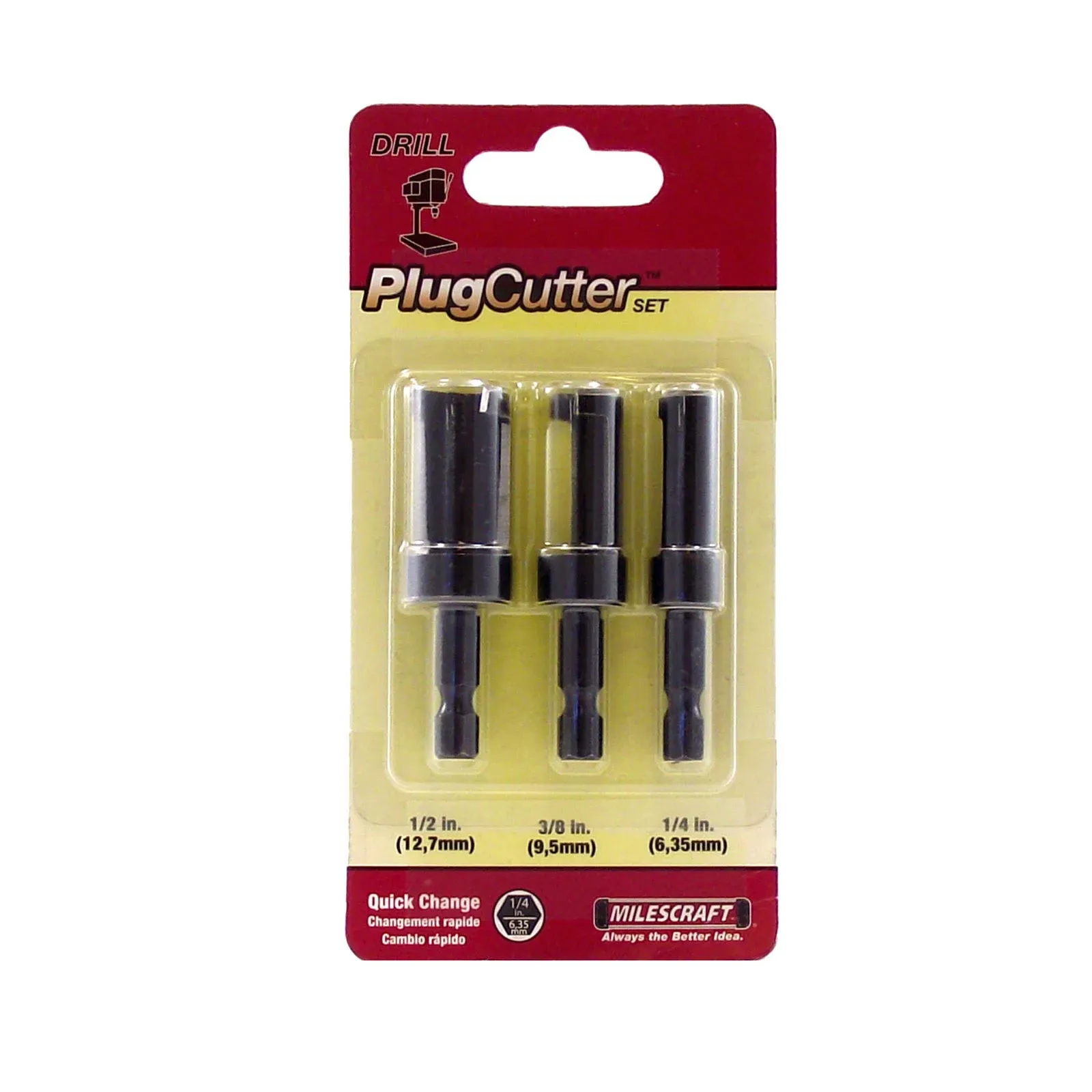 Milescraft 5340 Plug Cutter Set 3-Piece