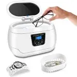 Ultrasonic jewellery Cleaner, Professional Ultrasonic jewellery Cleaner 20 Ounces(600ML) with Five Digital Timer, Watch Holder,Cleaning Basket, SUS Tank for Cleaning Eyeglasses, Ring,Watches, Dentures