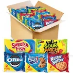 Nabisco Oreo Chips Ahoy! Nutter Butter Sour Patch Kids & Swedish Fish Cookies & Candy Variety Pack