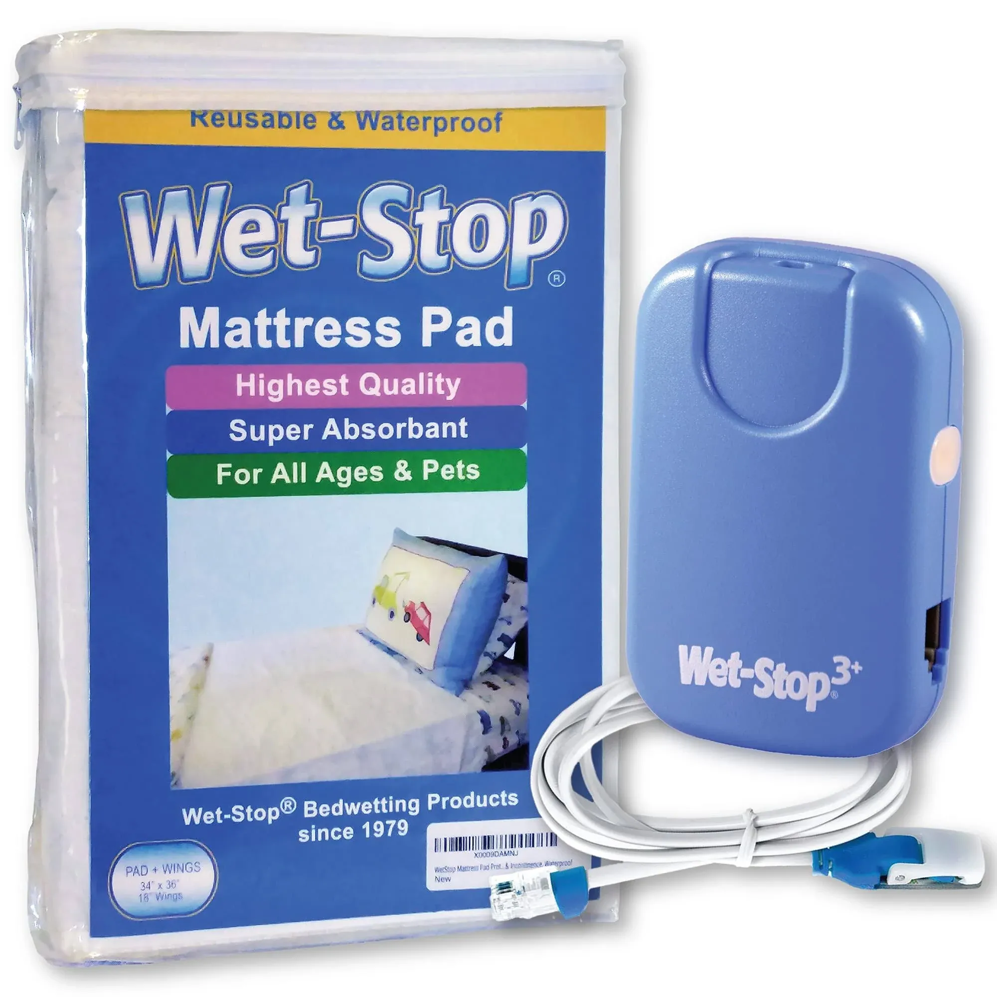 Wet-Stop3 Kit Bedwetting Enuresis Alarm Waterproof Bed Pad