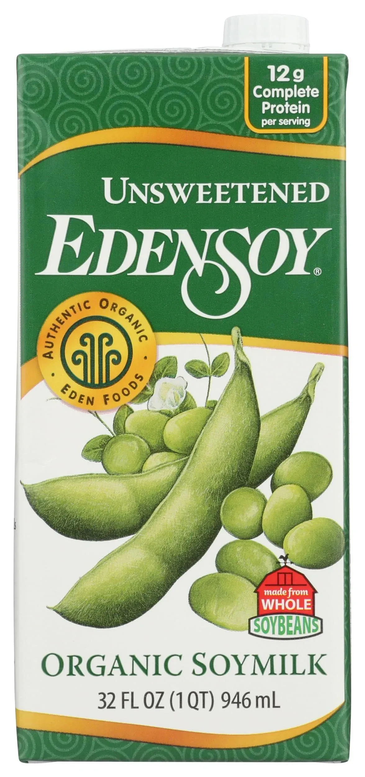 Eden Foods Organic Unsweetened Soymilk - Case of 12 - 32 FL oz.