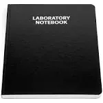 Scientific Notebook Company Flush Trimmed, Research Laboratory Notebook, 192 Pages, Smyth Sewn, 9.25 X 11.25, 4x4 Grid (Black)