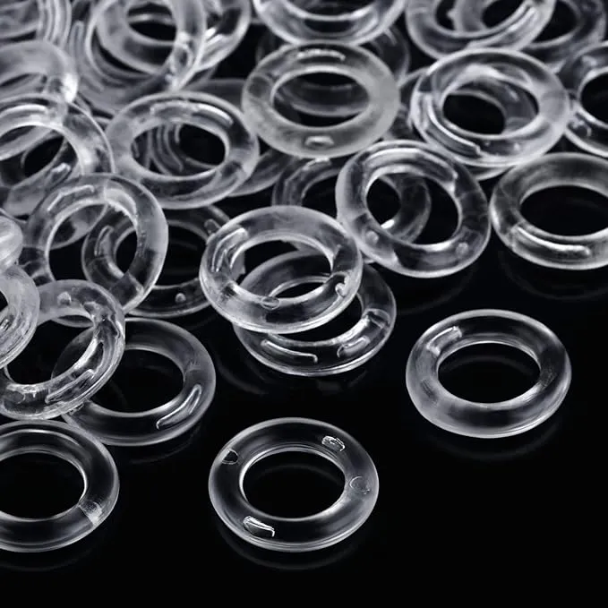 Boao 100 Pieces Roman Blind Curtain Rings, O-Rings Plastic Rings for Roman Shades (Transparent, 13 mm)