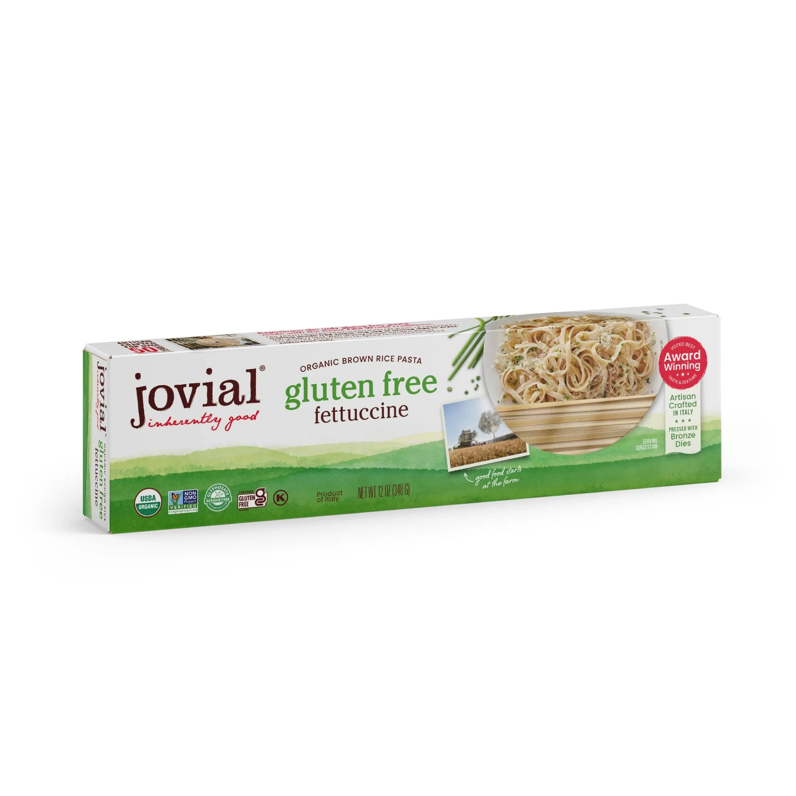 Jovial Grain-Free Brown Rice Fettuccine | Certified Gluten-Free | USDA Certified Organic | Made in Italy | 12 oz (1 pack)