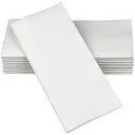 19"x17" SimuLinen Signature White Dinner Napkin