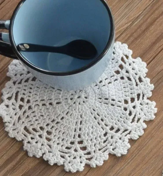 20 Hand Crochet Round Snowflake Lace Doilies For Crafts Table Coasters