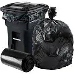 Plasticplace 64-65 Gallon Trash Can Liners for Toter │ 1.2 Mil │ Black Heavy Duty Garbage Bags │ Roll │ 50” x 60” (25 Count)