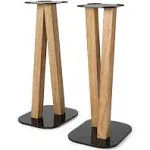 EXIMUS One Pair Fixed Height Universal Speaker Floor Stands - Oak - 600 Series