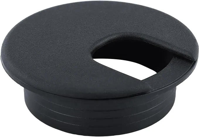 16-Black ABS Plastic Cable Hole Cover Desk Grommet 2 Inch 50 mm Pack of to Ar...