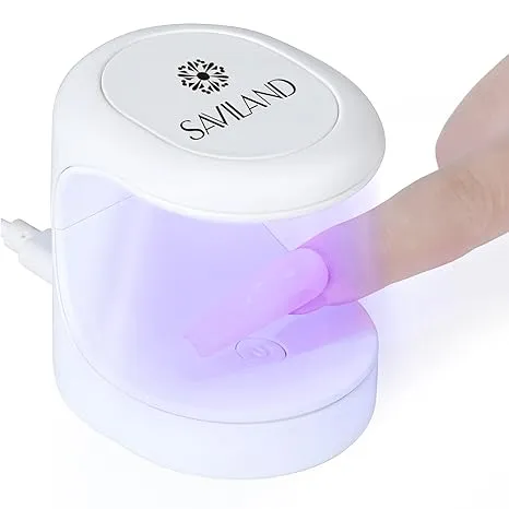 Saviland Mini Nail Lamp, Quick-Dry Gel Nail Lamp 16W, Portable U V Light for Easy and Fast Nail Extension, U V LED Curing Lamp for Manicure Starters DIY Nail Art