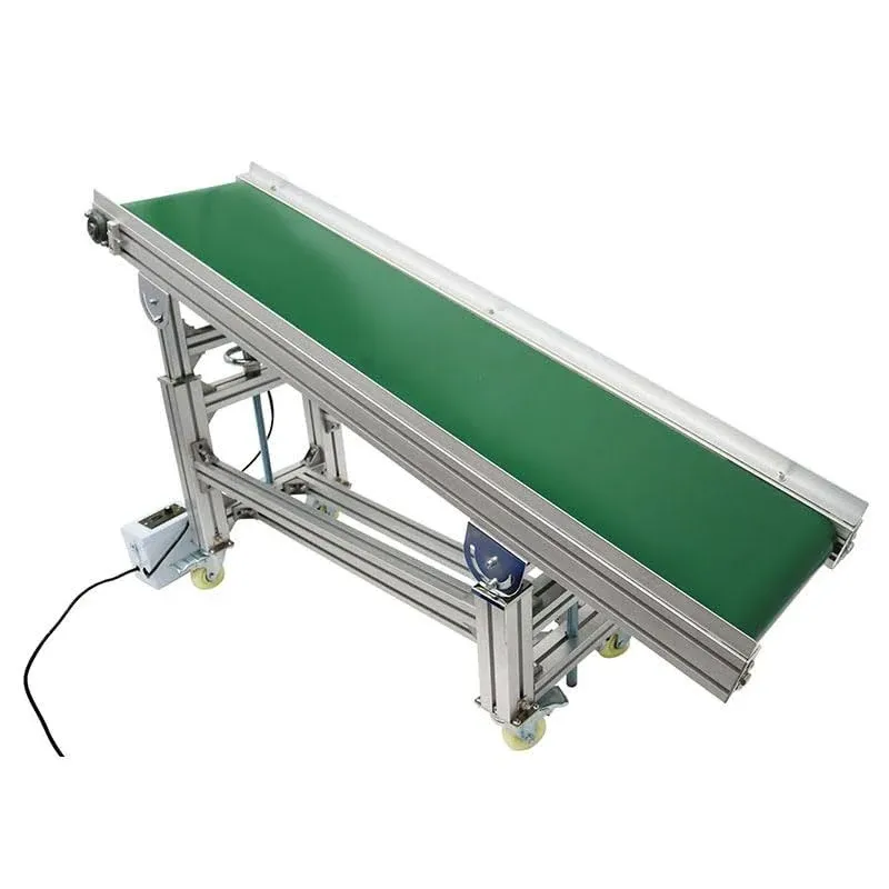 TECHTONGDA 110V 59&#034;*11.8&#034; Green PVC Inclined Wall Belt Conveyor Adjustable Heig