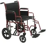 Drive Medical Bariatric Heavy Duty Blue Transport Wheelchair with