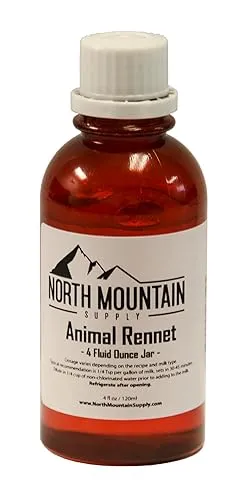 North Mountain Supply Professional Quality Liquid Calf Rennet - Animal Rennet for Cheese Making - 4 Fluid Ounces