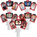 Big Dot of Happiness - Red Grad - Best Is Yet to Come - Graduation Party Picture Centerpiece Sticks - Photo Table Toppers - 15 Pieces