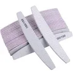 25 Pieces 100/180 Grits Nail Files and 25 Count (Pack of 1), 25 Off White 