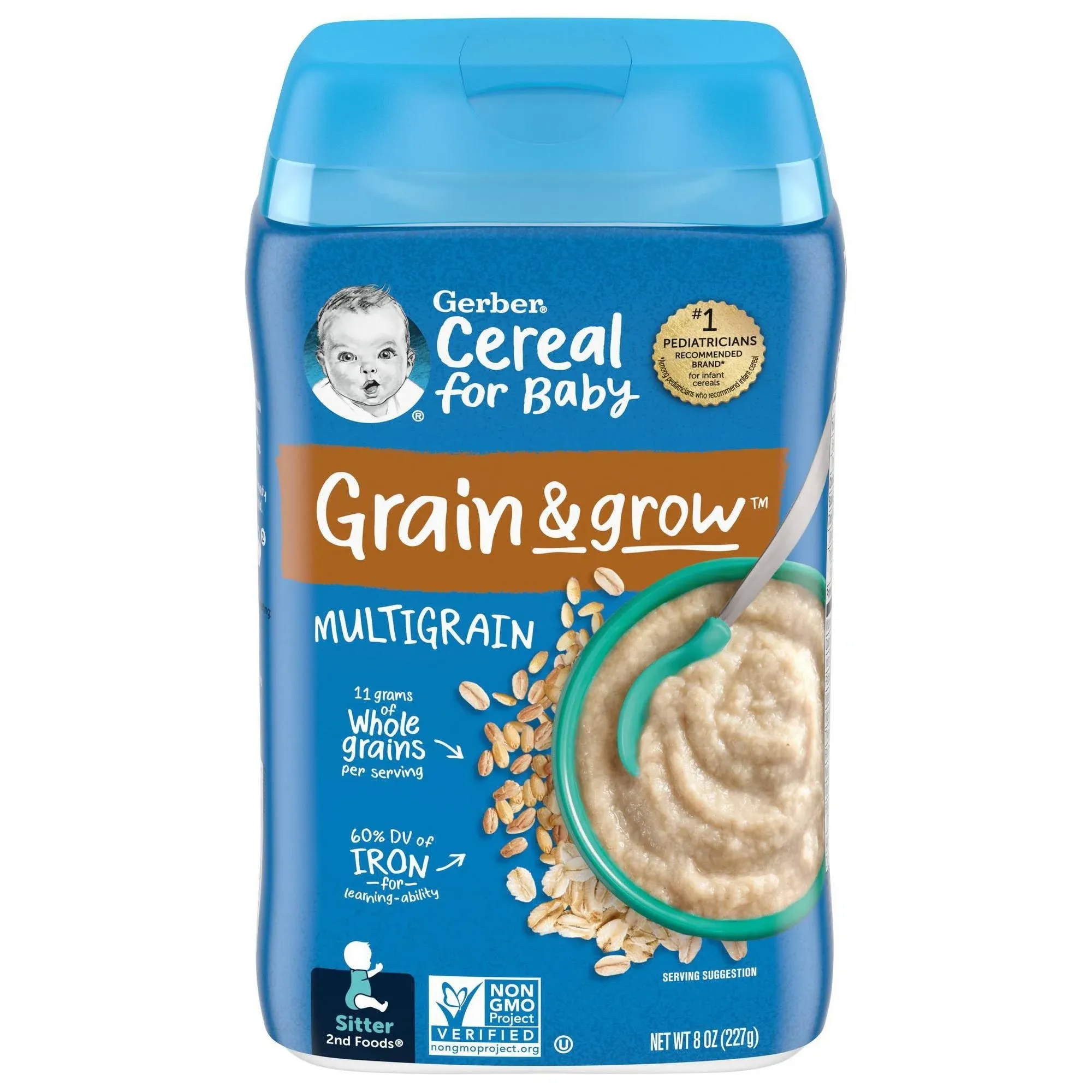 Gerber Multigrain Baby Cereal - 8 oz canister