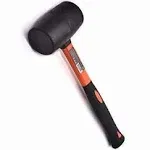 Edward Tools Rubber Mallet Hammer 16 oz - Durable Eco-friendly Rubber Hammer Head for Camping, Flooring, Tent Stakes, Woodworking, Soft Blow Tasks without Damage - Ergonomic Grip Handle