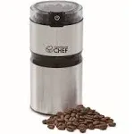 Electric Coffee Grinder, Brushed Stainless Steel Texture and Transparent Lid