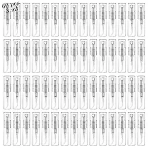 Mini Spray Bottle 3ml, Refillable Glass Spray Bottle, Glass Bottle Atomizer, Perfume Mouthwash Atomizer for Cleaning 3ml Refillable Container for Travel, Essential Oils, Perfume 60 Pcs, 3ml